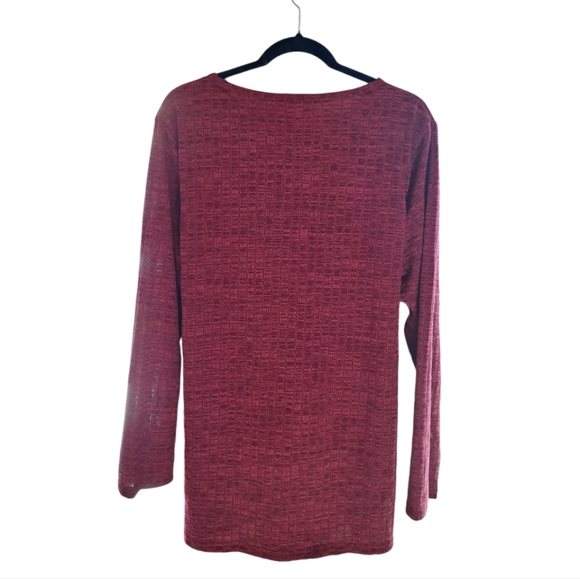 Ekouaer Burgundy Ribbed Long Sleeve Maternity Top - Size XXL - Picture 4 of 9